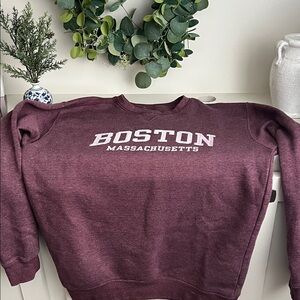 Boston Massachusetts Maroon Sweater